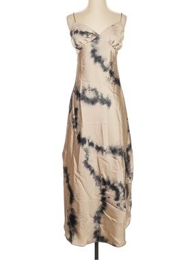 Steve Madden Beige and Black Tie-Dye Slip Maxi Dress